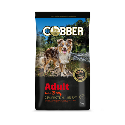 Cobber Adult 1-7 All Breeds Inner Goodness Dry Dog Food with Beef 3Kg