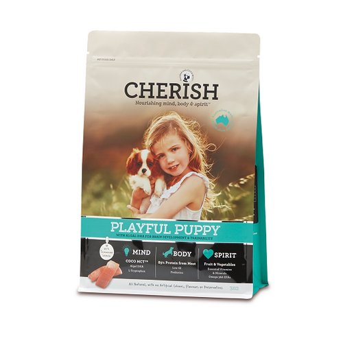 Cherish Playful Puppy Dry Dog Food with Tasmanian Salmon 3kg
