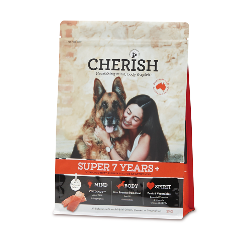 Cherish Mindful Mature Super 7+ Years Dry Dog Food with Tasmanian Salmon 3kg 