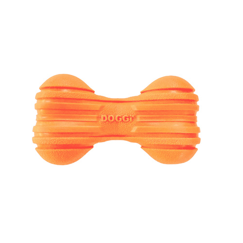 Superior Pet Doggi Orange Ribbed Bone Interactive Durable Dog Toy