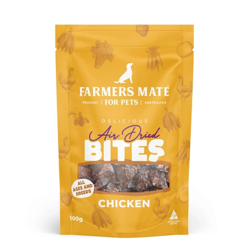 Farmers Mate All Ages & Breeds Air Dried Bites Dog Training Treats Chicken 100g