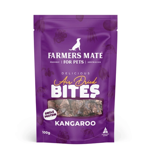 Farmers Mate All Ages & Breeds Air Dried Bites Dog Training Treats Kangaroo 100g