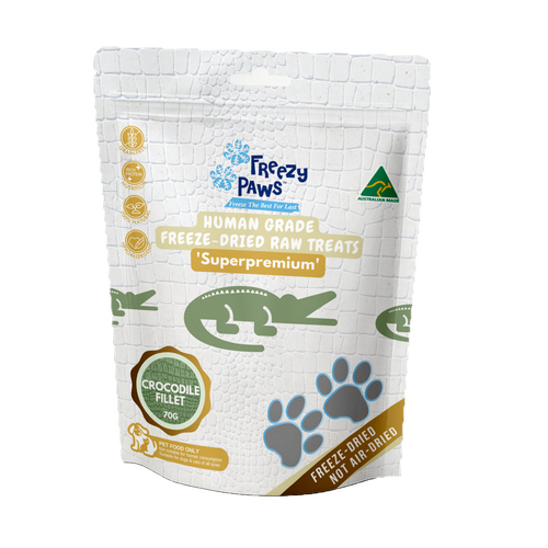 Freezy Paws Freeze-Dried Raw Treats Crocodile Fillet for Dogs & Cats 70g