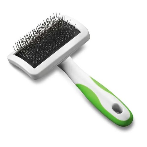 Andis Firm Slicker Brush for Dog Grooming White Lime Green Medium
