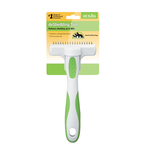 Andis Deshedding Tool Stainless Steel Pet Dog Grooming Tool White Green