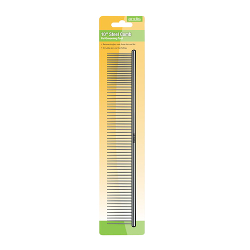 Andis 10" Steel Comb Pet Grooming Tool for Cats & Dogs 250mm