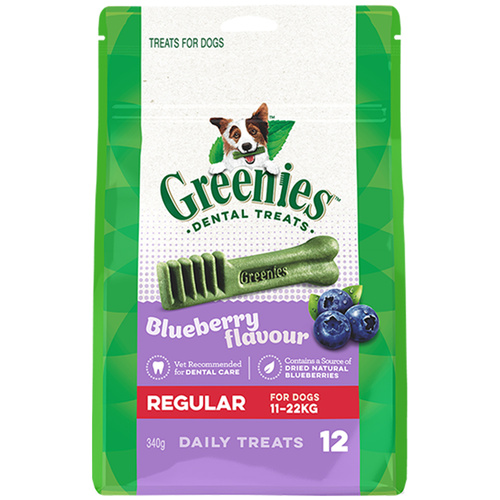 Greenies Blueberry Flavour Regular Dogs Dental Treats 11-22kg 340g