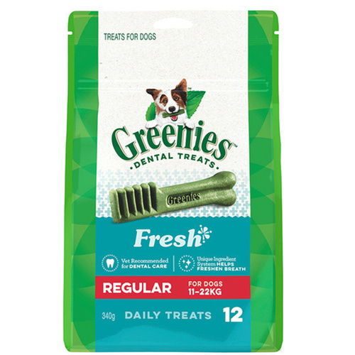 Greenies Fresh Mint Regular Dogs Dental Treats 11-22kg 340g