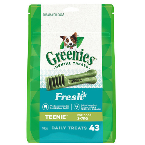 Greenies Fresh Mint Teenie Dogs Dental Treats 2-7kg 340g