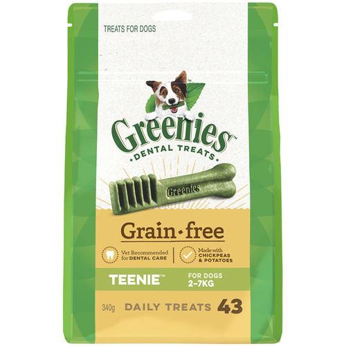Greenies Grain Free Teenie Dogs Dental Treats 2-7kg 340g