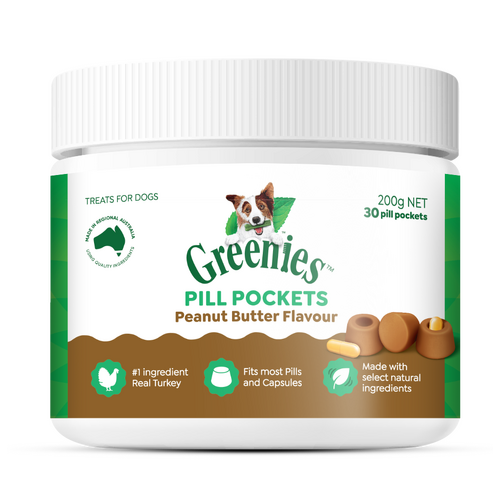 Greenies Pill Pockets Dog Treats Peanut Butter Flavour 30 Pieces 200g