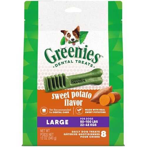 Greenies Dental Treats Sweet Potato for Large Dogs 22-45kg 340g