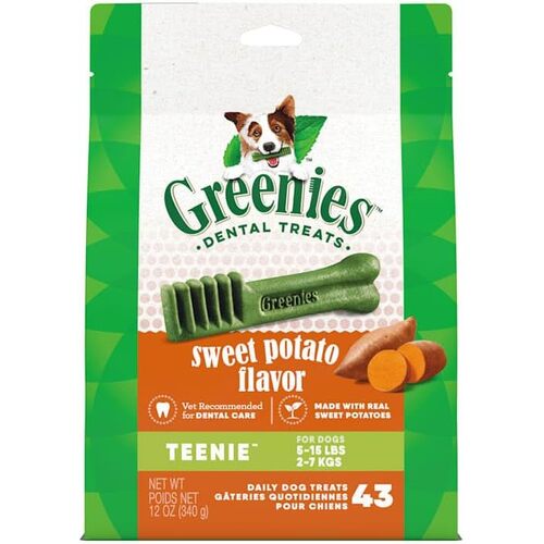 Greenies Dental Treats Sweet Potato for Teenie Dogs 2-7kgs 340g