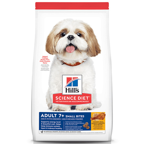 Hills Adult 7+ Small Bites Dry Dog Food Chicken Meal Barley & Brown Rice 2kg