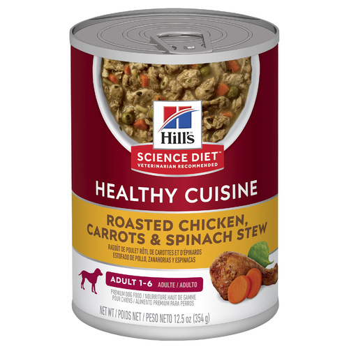 Hills Adult Dog Healthy Cusine Roasted Chicken, Carrots & Spinach Stew 354g x 12