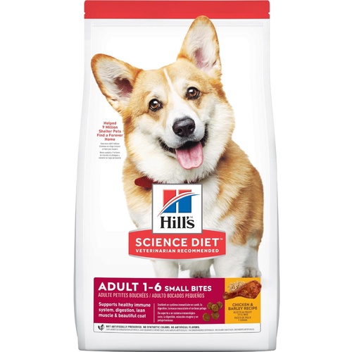 Hills Adult 1+ Small Bites Dry Dog Food Chicken & Barley 2kg