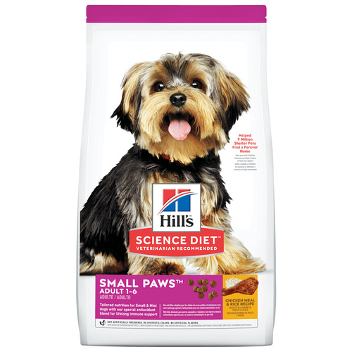 Hills Adult 1+ Small Paws Dry Dog Food Chicken Meal & Rice 1.5kg