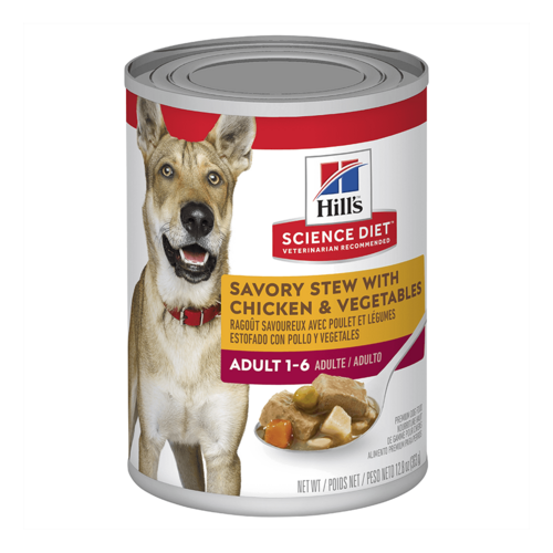 Hills Adult 1+ Wet Dog Food Savory Stew Chicken & Vegetables 12 x 362g