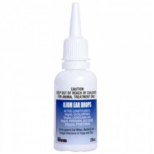 Ilium Antibacterial Antifungal Dog Cat Ear Drops 20ml 
