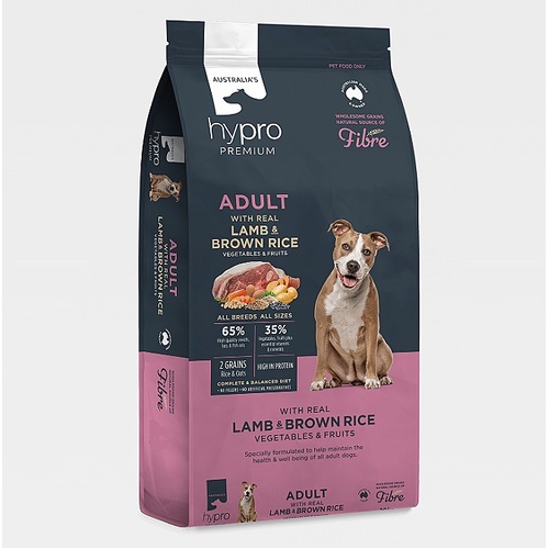 Hypro Premium Adult All Breeds Dry Dog Food Lamb & Brown Rice 2.5kg