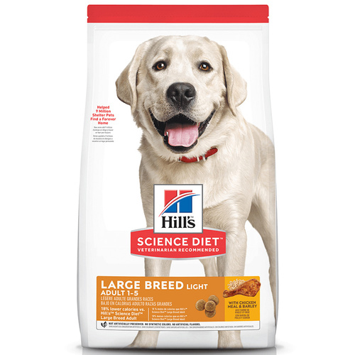 Hills Adult 1+ Light Large Breed Dry Dog Food Chicken Meal & Barley 12kg