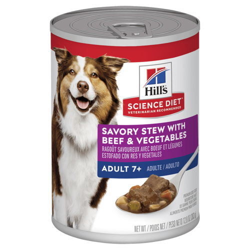 Hills Adult 7+ Wet Dog Food Savory Stew w/ Beef & Vegetables 12 x 362g