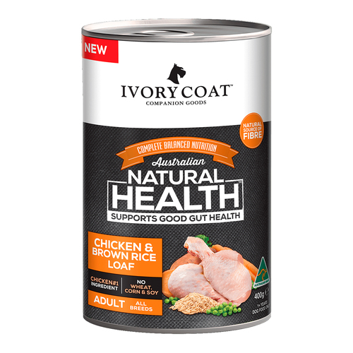 Ivory Coat Adult All Breeds Wet Dog Food Chicken & Brown Rice 12 x 400g