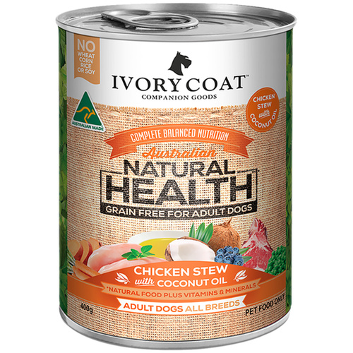 Ivory Coat Dog Adult Chicken Stew With Coconut Oil 400g Cans x 12 