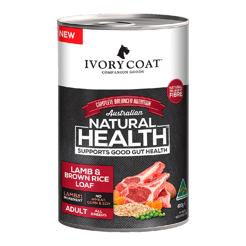 Ivory Coat Adult All Breeds Wet Dog Food Lamb & Brown Rice 12 x 400g