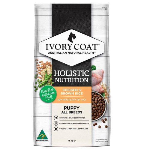 Ivory Coat All Breeds Dry Puppy Food Chicken & Brown Rice 15kg