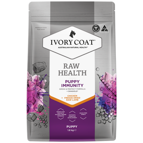 Ivory Coat Raw Health Puppy Immunity Dog Food Chicken + Raw Lamb 1.8kg