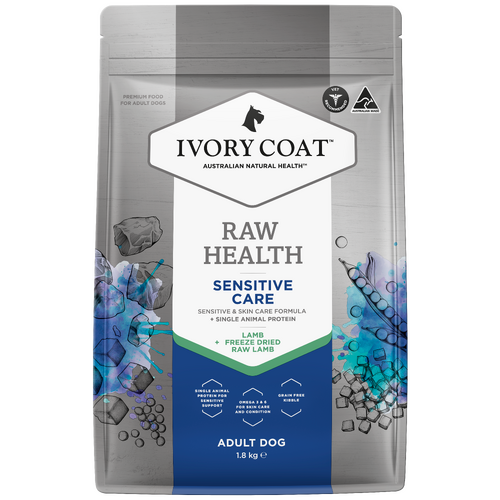 Ivory Coat Adult Raw Health Sensitive Care Dog Food Lamb + Raw Lamb 1.8kg