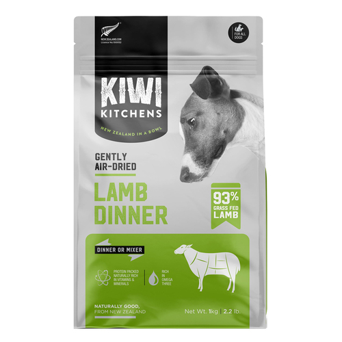 Kiwi Kitchens Gently Air-Dried Grass Fed Lamb Dinner Dry Dog Food 1kg