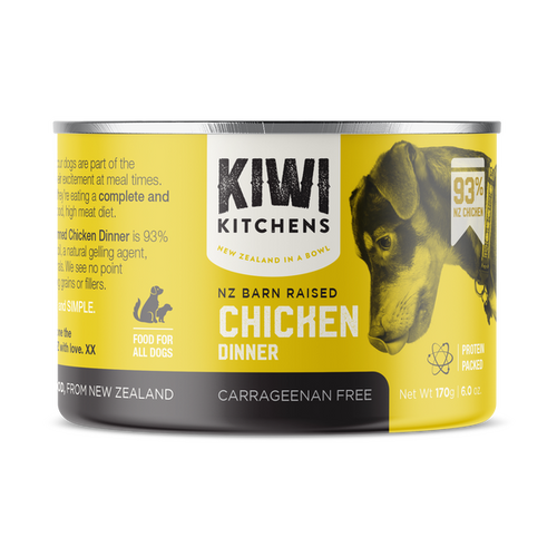 Kiwi Kitchens Barn Raised Canned Wet Dog Food Chicken Dinner 18 x 170g