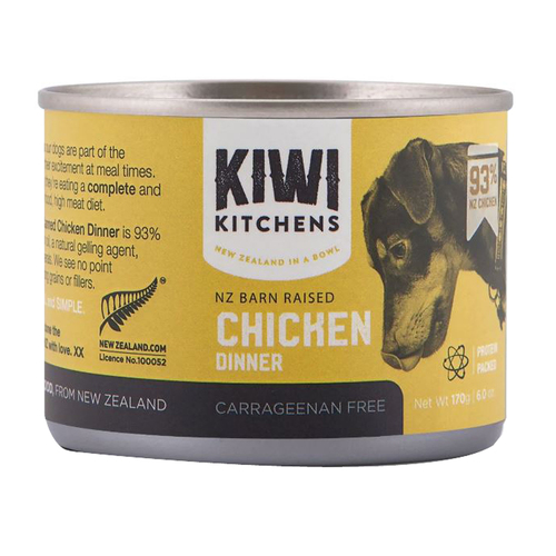 Kiwi Kitchens Barn Raised Chicken Dinner Canned Wet Dog Food 170g x 24