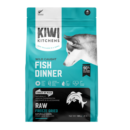 Kiwi Kitchens Raw Freeze Dried Wild Caught Fish Dinner Dry Dog Food 1.8kg