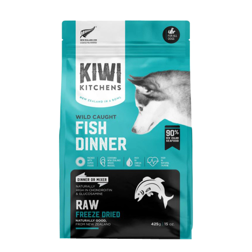Kiwi Kitchens All Breeds Raw Freeze Dried Dog Food Fish Dinner 142g