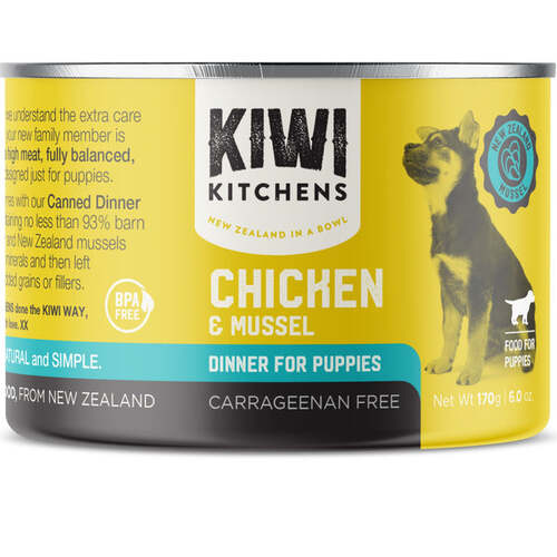 Kiwi Kitchens Barn Raised Canned Wet Puppy Food Chicken & Mussel 18 x 170g