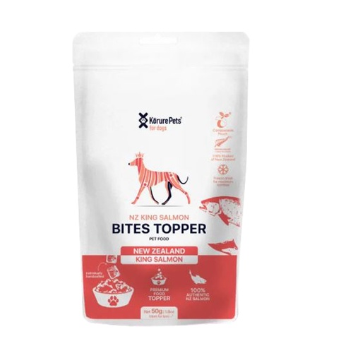 Korure Pets New Zealand King Salmon Bites Food Topper for Dogs 50g