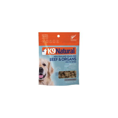 K9 Natural NZ Beef & Organs Healthy Bites Grain-Free Natural Dog Treats 50g