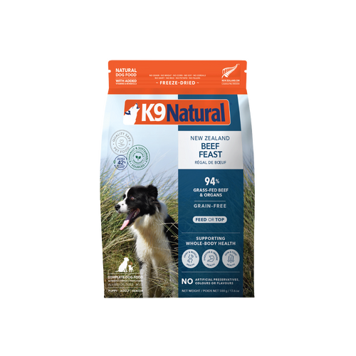 K9 Natural All Life Stages NZ Beef Feast Grain-Free Dry Dog Food 500g