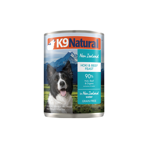 K9 Natural All Life Stages NZ Hoki & Beef Feast Canned Dog Food 12 x 370g