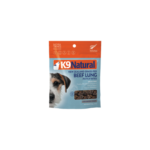K9 Natural NZ Beef Lung Protein Bites Grain-Free Natural Dog Treats 60g