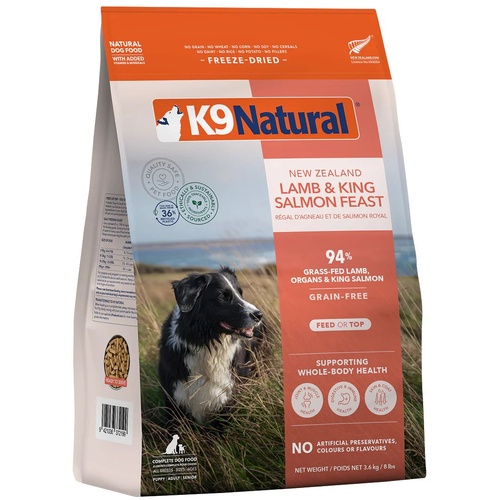 K9 Natural All Breeds NZ Lamb & King Salmon Feast Grain-Free Dry Dog Food 3.6kg
