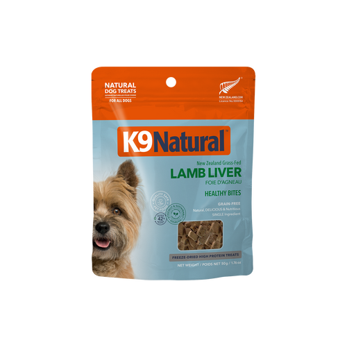 K9 Natural NZ Grass-Fed Lamb Liver Healthy Bites Natural Dog Treats 50g