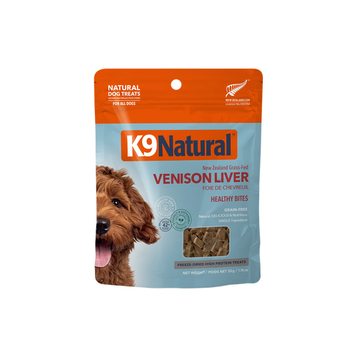 K9 Natural NZ Grass-Fed Venison Liver Healthy Bites Natural Dog Treats 50g