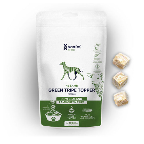 Korure Pets Pure NZ Lamb Green Tripe Topper Natural Dog Treats 40g