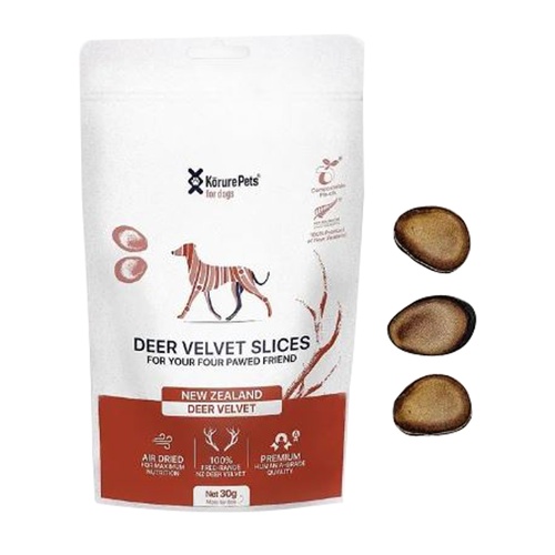 Korure Pets Premium New Zealand Deer Velvet Slices Topper for Dogs 30g