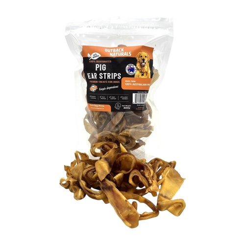 Loving Pets Pig Ear Strips Premium Natural Dog Training Treats 400g