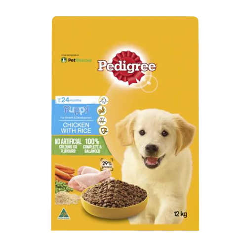 Pedigree Puppy Meaty Bites Dry Puppy Food w/ Chicken & Rice 12kg